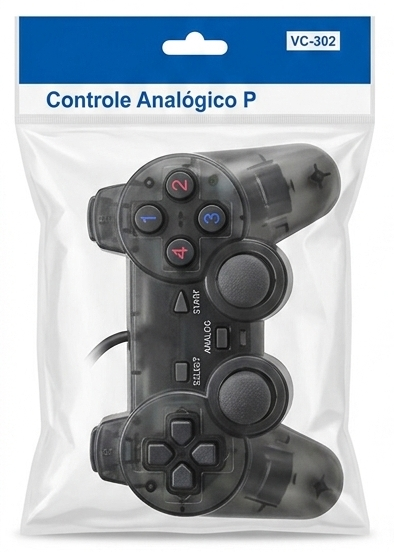 Controle Analógico P – Dual Shock – Edição Black Transparente (VC-302)