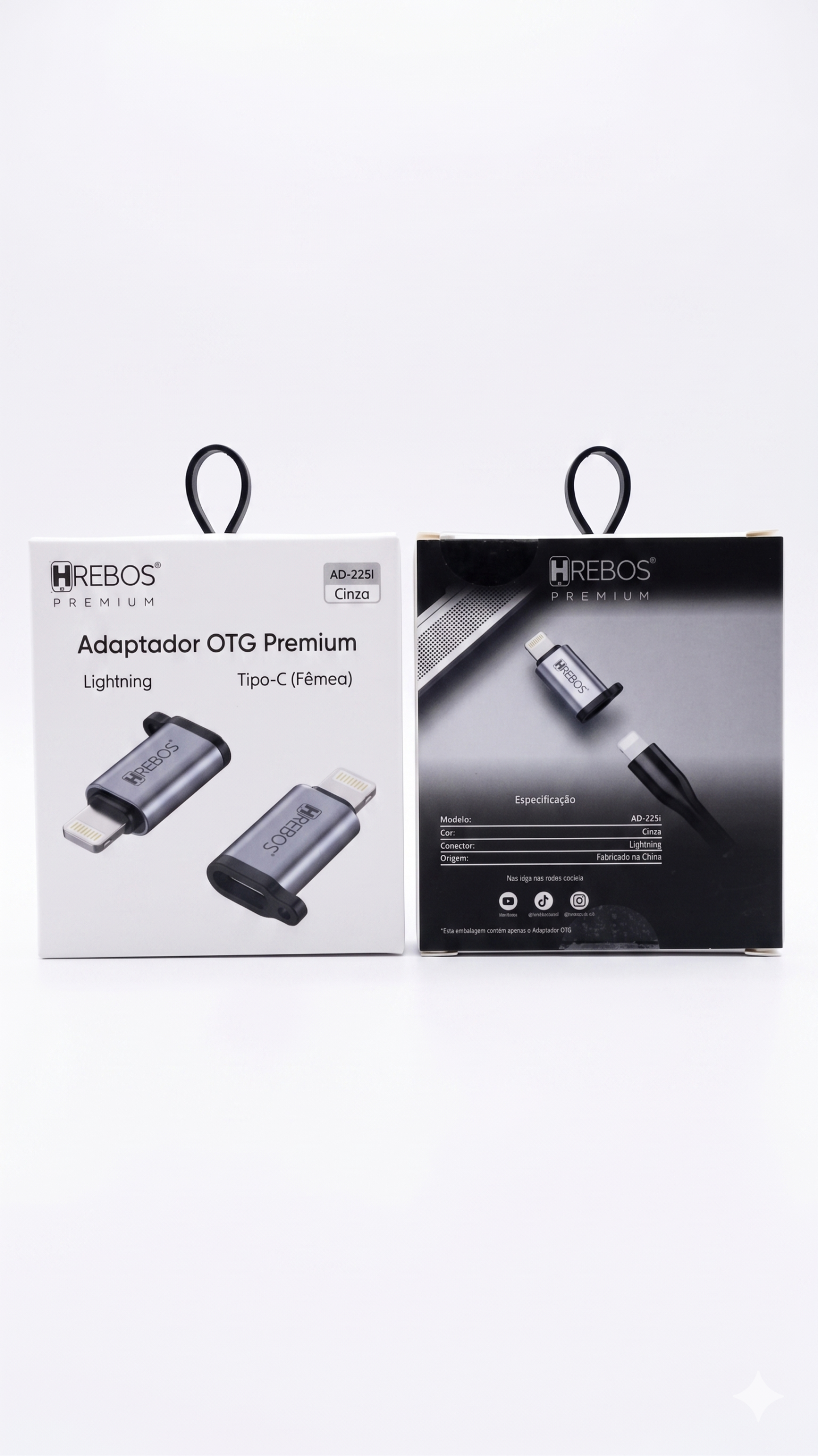 Adaptador OTG Premium Lightning para Tipo-C (Fêmea) Hrebos AD-225i - Imagem 2