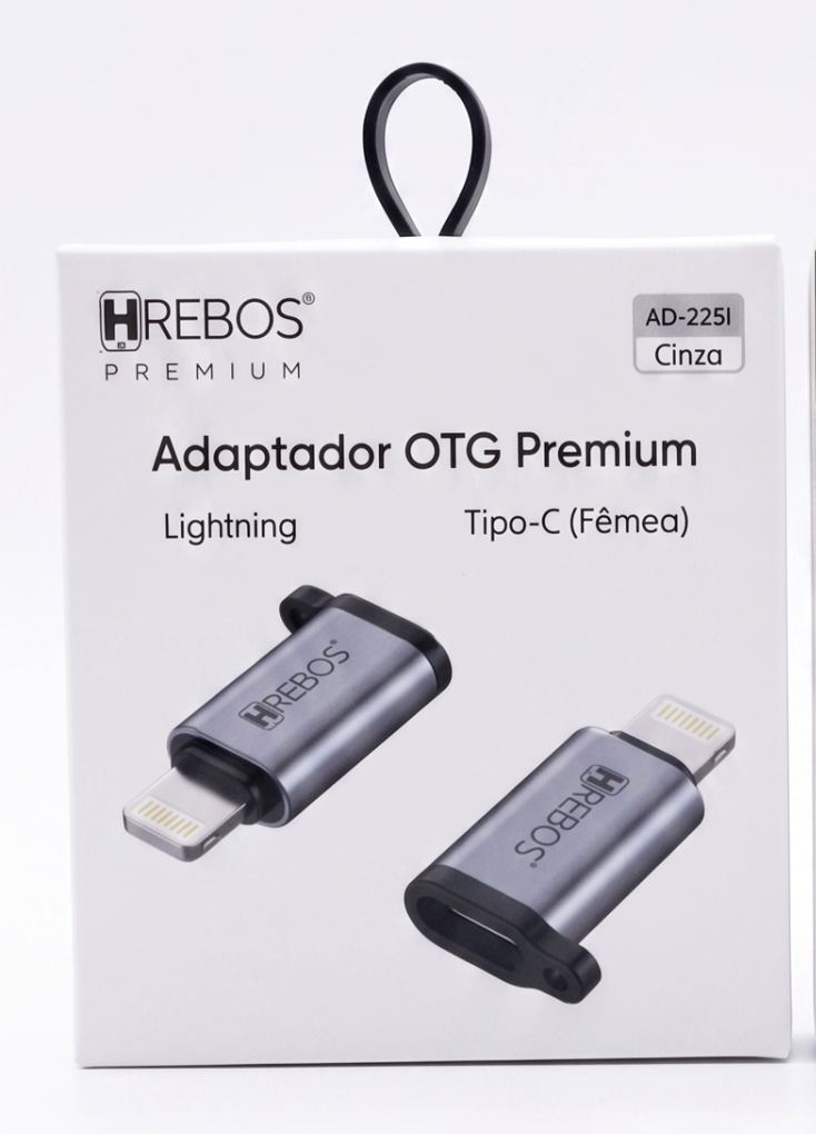 Adaptador OTG Premium Lightning para Tipo-C (Fêmea) Hrebos AD-225i