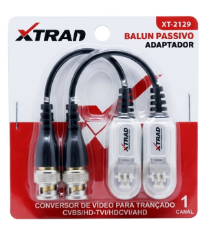 Par de Balun Passivo Conversor de Vídeo para Cabo Trançado Xtrad XT-2129