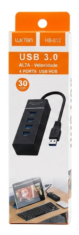 Hub USB 3.0 Lukton HB-012 – 4 Portas de Alta Velocidade (5Gbps)