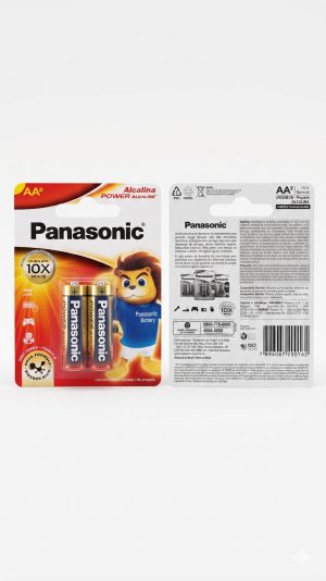 Pilha Alcalina AA Panasonic Power – Blister com 2 Unidades