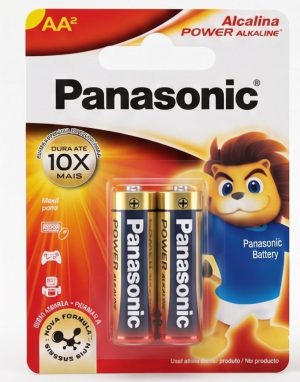 Pilha Alcalina AA Panasonic Power – Blister com 2 Unidades