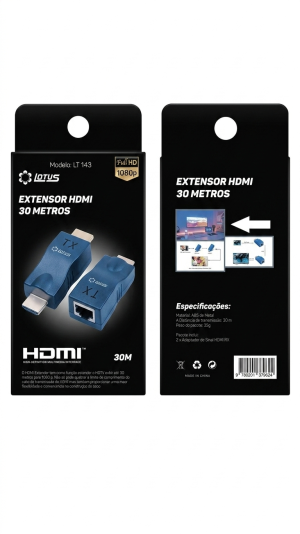 Extensor HDMI 30 Metros Via Cabo de Rede RJ45 Lotus LT-143