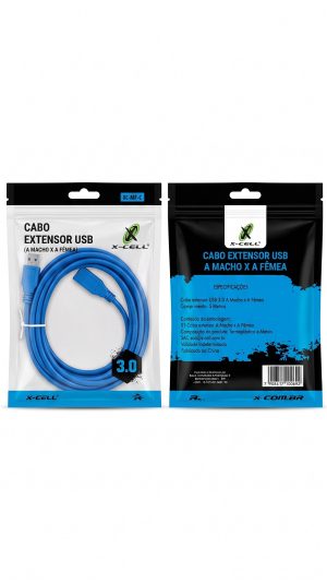 Cabo Extensor USB 3.0 Ultra Rápido X-Cell – 5 Metros (Modelo XC-MF-C)