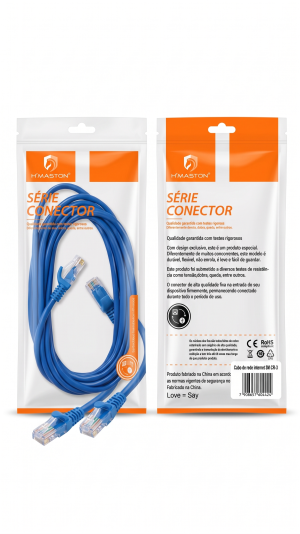 Cabo de Rede Internet RJ45 Cat5e H'maston – 3 Metros