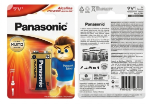 Bateria Alcalina Panasonic 9V Power Alkaline (6LF22XAB/1B)