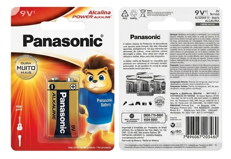 Bateria Alcalina Panasonic 9V Power Alkaline (6LF22XAB/1B) - Imagem 2