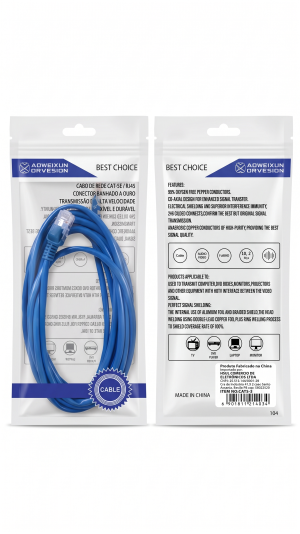 Cabo de Rede de Internet RJ45 Cat5e de Alta Velocidade - 3M