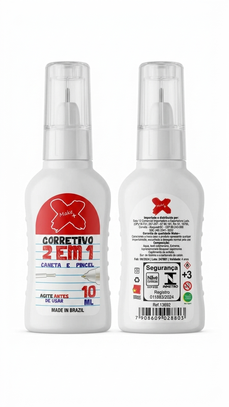 Corretivo Líquido 2 em 1 Caneta e Pincel Make+ (10ml) - Imagem 2