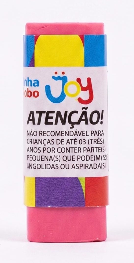 Borracha Escolar Divertida Joy Rosa com Sorriso