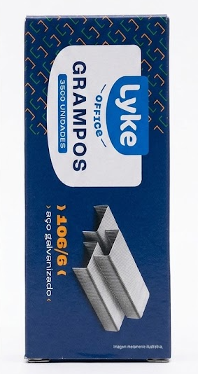 Grampos para Grampeador 106/6 Aço Galvanizado 3.500 Unidades – Lyke