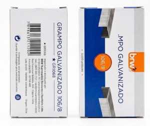 Grampos para Grampeador 106/8 Aço Galvanizado 3.000 Unidades – BRW