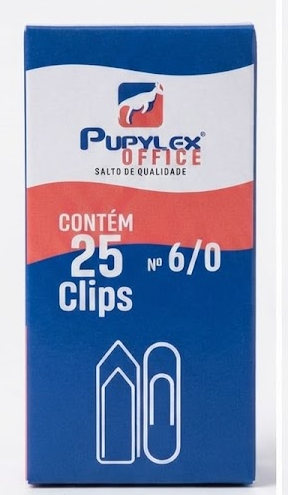 Caixa de Clips N° 6/0 – 25 Unidades – Pupylex Office