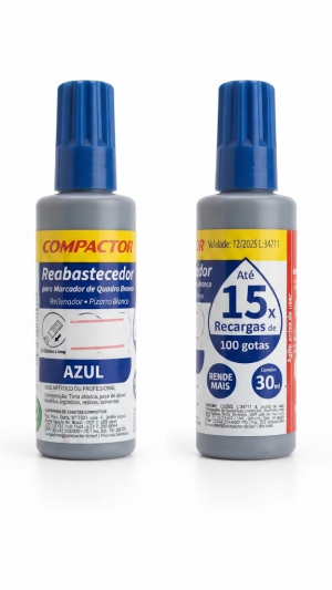 Reabastecedor / Tinta para Marcador de Quadro Branco Compactor 30ml – Azul