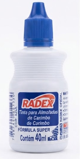 Tinta Líquida para Almofadas de Carimbo RADEX – Azul, 40ml
