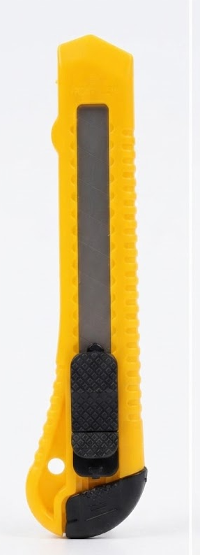 Estilete Profissional Largo Amarelo com Trava