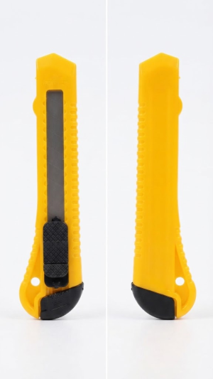 Estilete Profissional Largo Amarelo com Trava