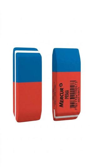 Borracha Escolar Duas Cores Mercur Prima – Azul e Vermelha