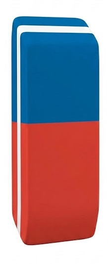 Borracha Escolar Duas Cores Mercur Prima – Azul e Vermelha