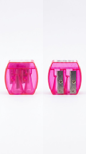 Apontador Duplo Escolar Rosa Choque