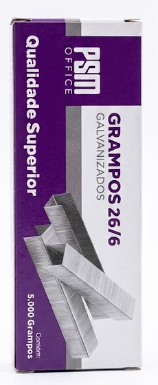 Grampos para Grampeador 26/6 Aço Galvanizado 5.000 Unidades – PSM Office