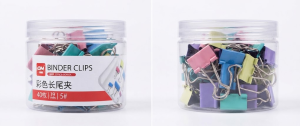 Pote de Binder Clips Coloridos 19mm – 40 Unidades – Tamanho 5#
