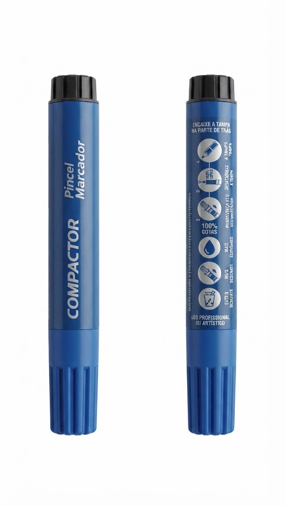 Pincel Marcador Permanente Compactor – Azul - Imagem 2