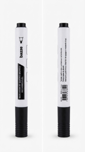 Marcador de Quadro Branco Bazze – Preto (Recarregável)